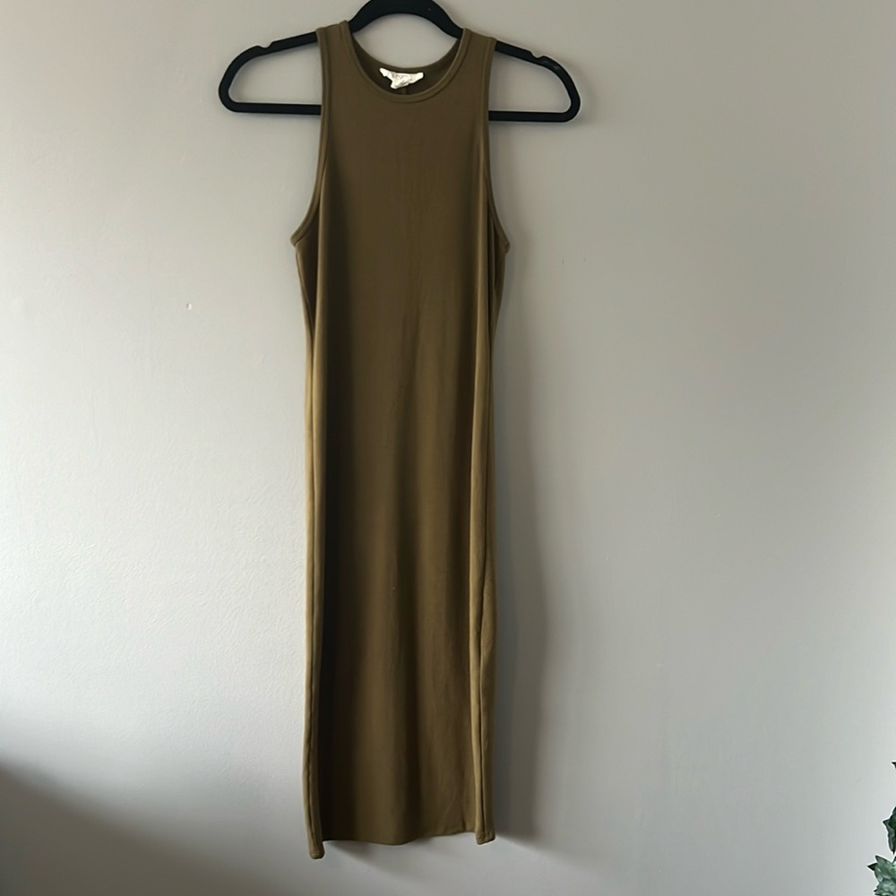 Forever 21 Army Green Midi Body-Con Dress. Size S.